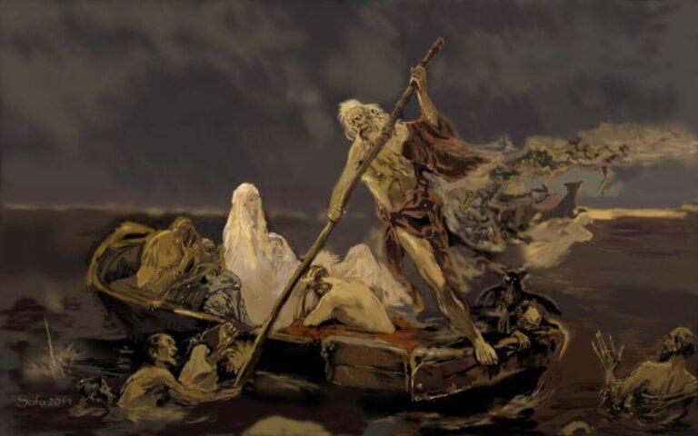 perché caronte viaggia su una barca