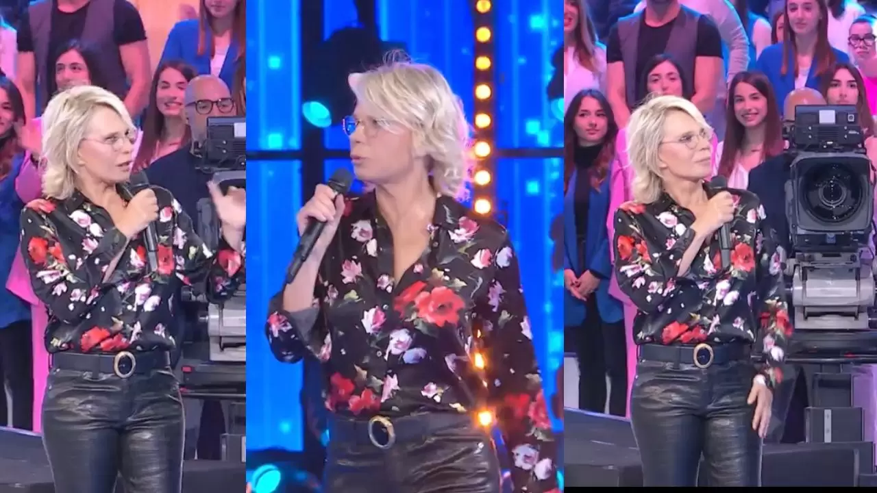 outfit di maria de filippi al serale di amici