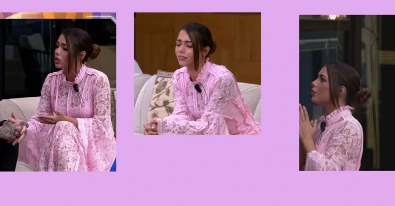Piera Meloni con vestito rosa al GF Vip